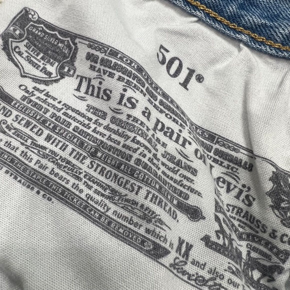 EUC Levi's [501] High-Rise Denim Cutoff Blue Jean Shorts + Button Fly | 30 · 10 - Picture 5 of 15